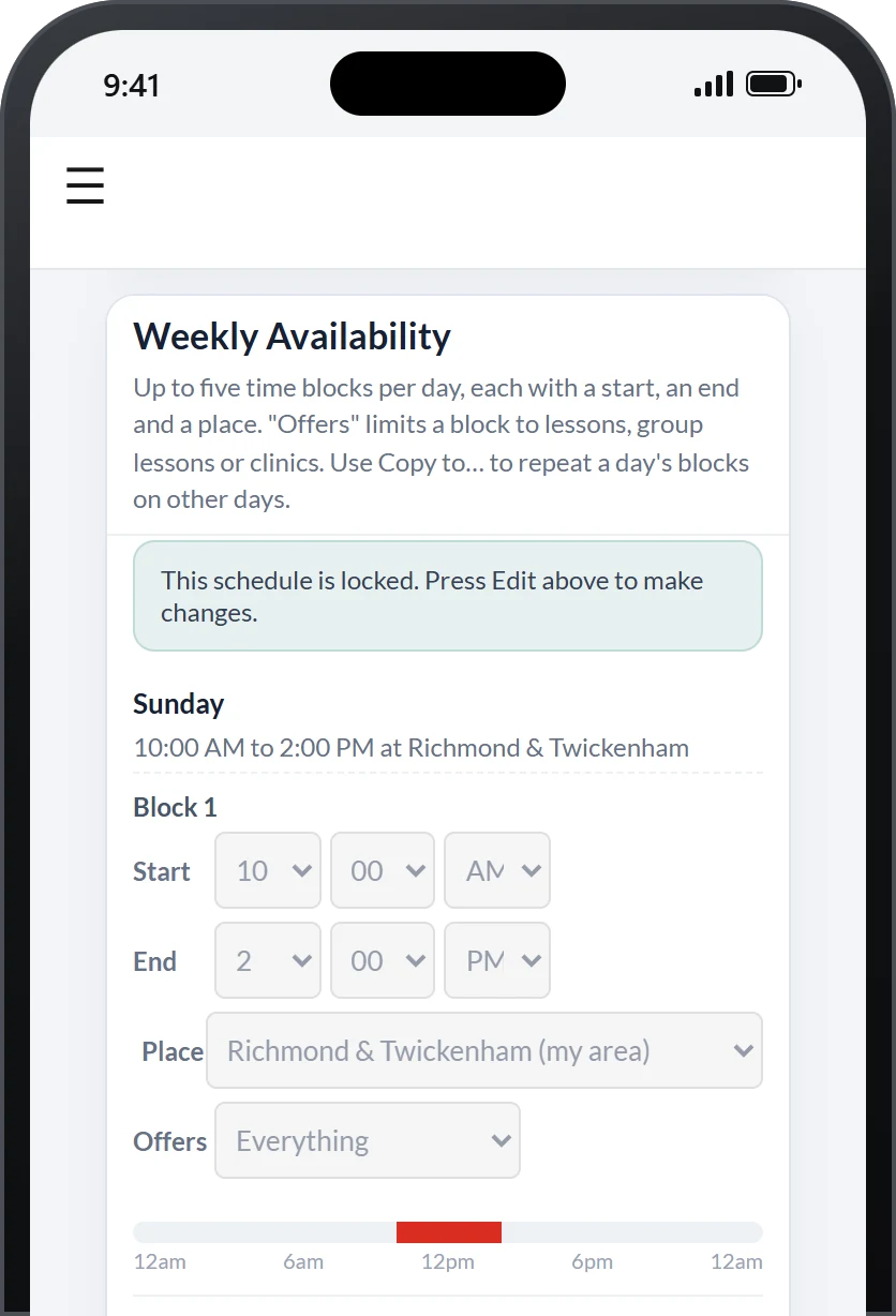 Set Hours and Prices